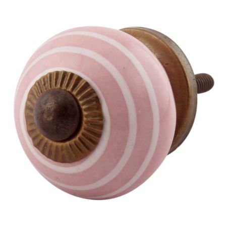 Pink Striped Small Ceramic Knobs Online 